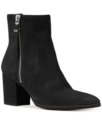 michael kors suede booties outside zipper|Michael Kors heeled boots.